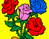 Disegno Mazzo di rose  pitturato su gaia cantisani