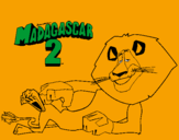 Disegno Madagascar 2 Alex pitturato su giuseppe