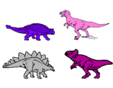 Disegno Dinosauri di terra  pitturato su MAXI