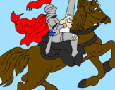 Disegno Cavaliere a cavallo pitturato su .giusèppè