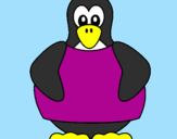 Disegno Pinguino pitturato su sofia