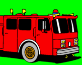 Disegno Camion dei pompieri pitturato su federico