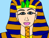 Disegno Tutankamon pitturato su sara  B.A.