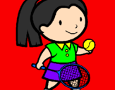 Disegno Ragazza che gioca a tennis  pitturato su mariacarla