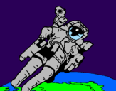 Disegno Astronauta nello spazio  pitturato su pistulino 67