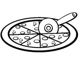 Disegno Pizza pitturato su alice pezzogno