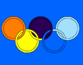 Disegno Anelli dei giochi olimpici  pitturato su alessia