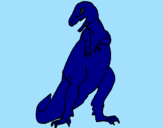 Disegno Tyrannosaurus Rex pitturato su sara