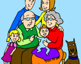 Disegno Famiglia pitturato su chiara