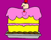 Disegno Torta di compleanno  pitturato su torta  di  2 2