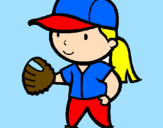 Disegno Giocatrice di baseball  pitturato su GIORGIA 98