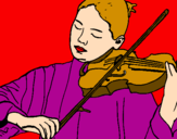Disegno Violinista  pitturato su Serafina