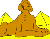 Disegno Sfinge pitturato su alina