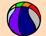 Disegno Pallone da pallacanestro pitturato su Riccardo