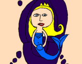 Disegno Sirena II pitturato su margarita