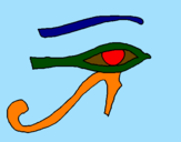 Disegno Occhio di Horus  pitturato su angelo v
