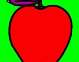 Disegno mela  pitturato su nicole