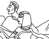 Disegno Cesare e Cleopatra  pitturato su cleopatra