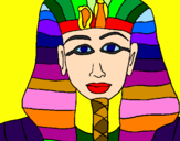 Disegno Tutankamon pitturato su gina