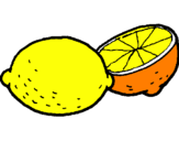 Disegno limone  pitturato su camilla