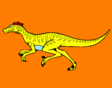 Disegno Velociraptor  pitturato su coccosauro