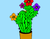 Disegno Fiori di cactus  pitturato su 1 un catus