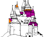 Disegno Castello medievale  pitturato su daniel