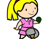 Disegno Ragazza che gioca a tennis  pitturato su lilly