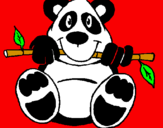 Disegno Orso panda  pitturato su SILVIA 