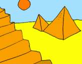 Disegno Piramidi pitturato su egitto