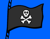 Disegno Bandiera dei pirati pitturato su luis beci