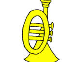 Disegno Tromba  pitturato su tromba