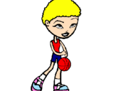 Disegno Giocatrice di pallacanestro pitturato su ANNA