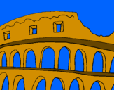 Disegno Colosseo pitturato su federico