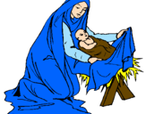 Disegno Nascita di Gesù Bambino pitturato su giovy