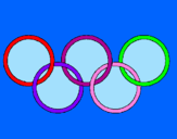 Disegno Anelli dei giochi olimpici  pitturato su GIULIA   COLOMBO