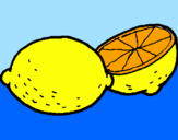 Disegno limone  pitturato su francy