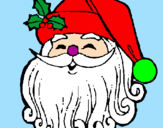 Disegno Faccione Babbo Natale  pitturato su alessandro
