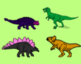 Disegno Dinosauri di terra  pitturato su LORENZO