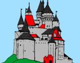 Disegno Castello medievale  pitturato su valex
