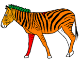 Disegno Zebra  pitturato su MATTIA