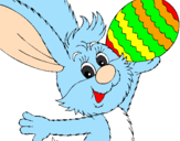 Disegno Coniglio e uovo di Pasqua II pitturato su simone