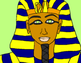 Disegno Tutankamon pitturato su ALESSANDRA L.