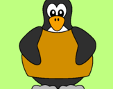 Disegno Pinguino pitturato su Rosario