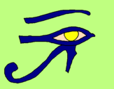 Disegno Occhio di Horus  pitturato su egitto