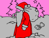 Disegno Babbo Natale che consegna i regali pitturato su supermarioreda