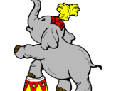 Disegno Elefante  pitturato su mo