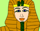 Disegno Tutankamon pitturato su camilla
