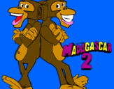 Disegno Madagascar 2 Manson & Phil 2 pitturato su mattia