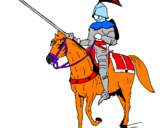 Disegno Cavallerizzo a cavallo  pitturato su Angelo